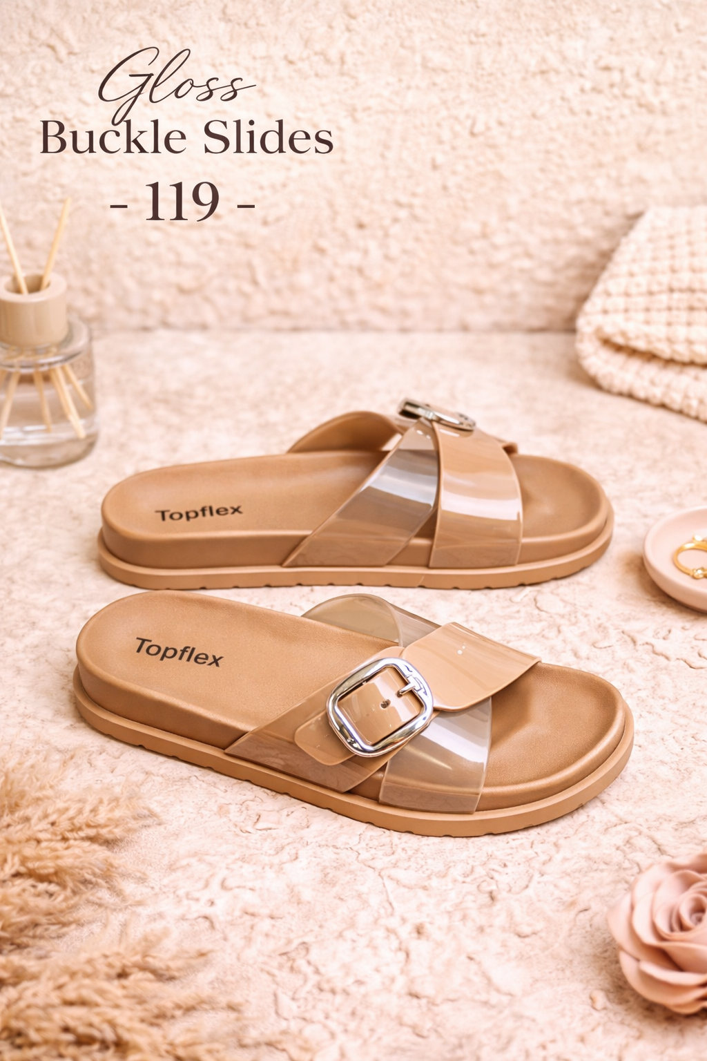 Topflex Gloss Buckle Slides